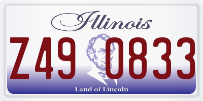 IL license plate Z490833