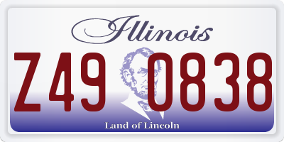 IL license plate Z490838