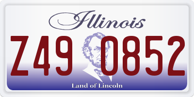 IL license plate Z490852