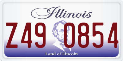 IL license plate Z490854