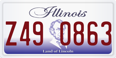 IL license plate Z490863