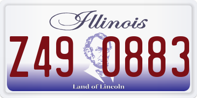 IL license plate Z490883