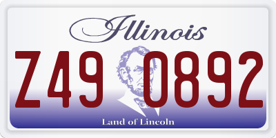 IL license plate Z490892