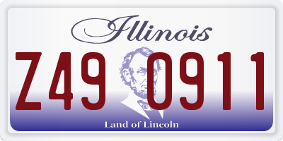 IL license plate Z490911