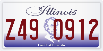 IL license plate Z490912