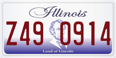 IL license plate Z490914