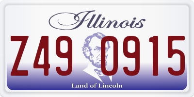 IL license plate Z490915