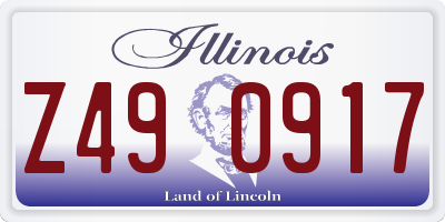 IL license plate Z490917