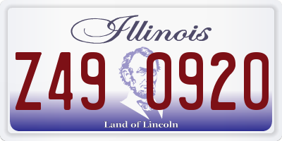 IL license plate Z490920