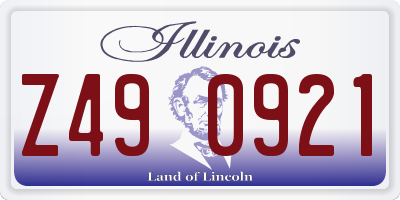 IL license plate Z490921