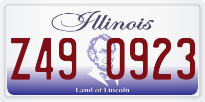 IL license plate Z490923