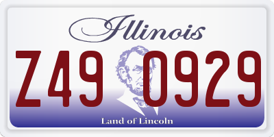IL license plate Z490929