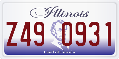 IL license plate Z490931