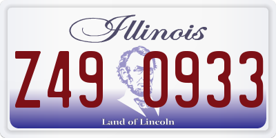 IL license plate Z490933