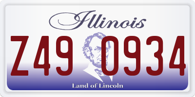 IL license plate Z490934