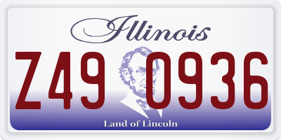 IL license plate Z490936