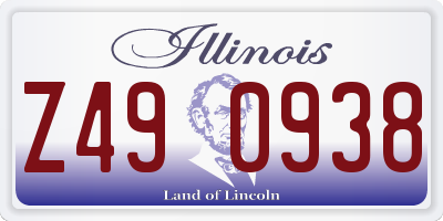 IL license plate Z490938