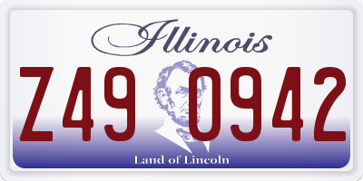 IL license plate Z490942