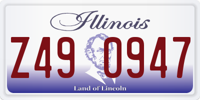 IL license plate Z490947