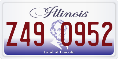 IL license plate Z490952