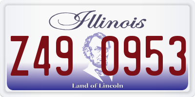 IL license plate Z490953