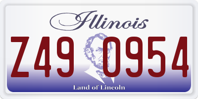 IL license plate Z490954
