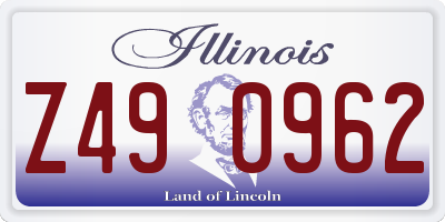 IL license plate Z490962