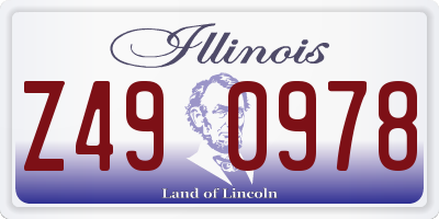 IL license plate Z490978