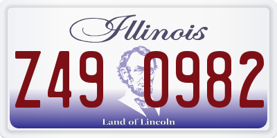 IL license plate Z490982
