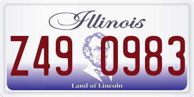 IL license plate Z490983