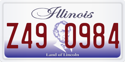 IL license plate Z490984
