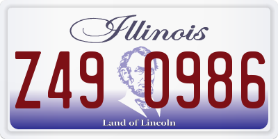 IL license plate Z490986