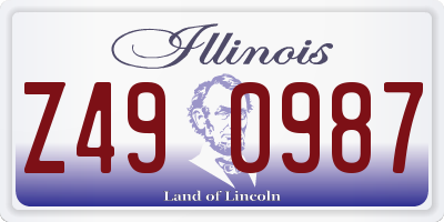 IL license plate Z490987