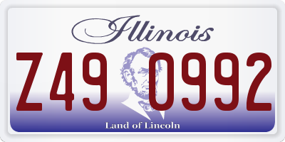 IL license plate Z490992
