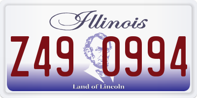 IL license plate Z490994