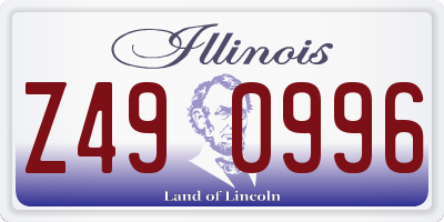 IL license plate Z490996