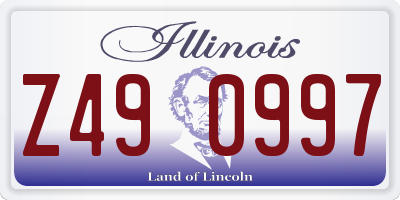 IL license plate Z490997