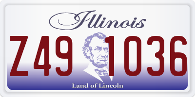 IL license plate Z491036