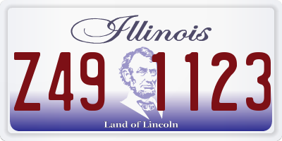 IL license plate Z491123