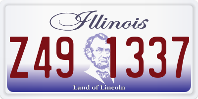 IL license plate Z491337