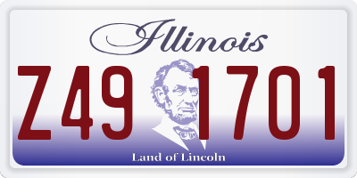 IL license plate Z491701