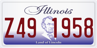 IL license plate Z491958
