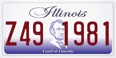 IL license plate Z491981