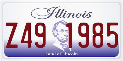 IL license plate Z491985