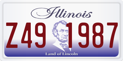 IL license plate Z491987