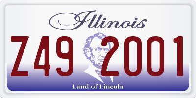IL license plate Z492001