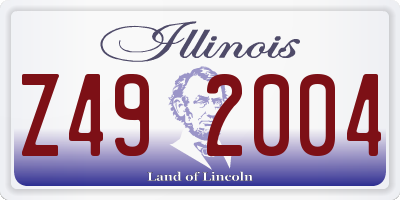 IL license plate Z492004