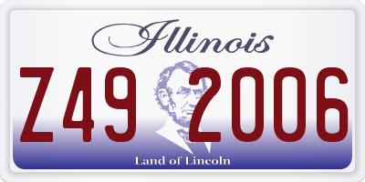 IL license plate Z492006