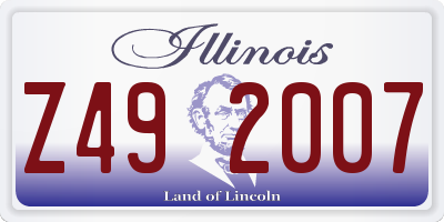 IL license plate Z492007