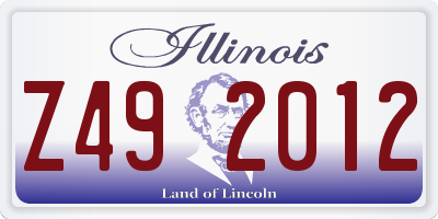 IL license plate Z492012